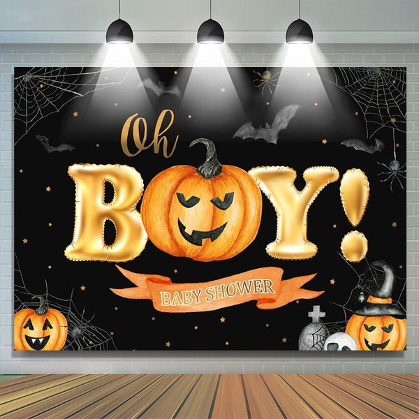 Boys Halloween Baby Shower Invitations