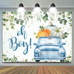 Lofaris Oh Boy Pumpkin On The Car Baby Shower Autumn Backdrop