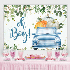 Lofaris Oh Boy Pumpkin On The Car Baby Shower Autumn Backdrop