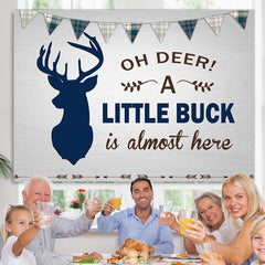 Lofaris Oh Deer A Little Buck Is Here Baby Shower Backdrop