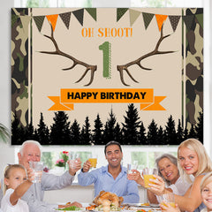 Lofaris Oh Shoot Jungle Forest Happy 1st Birthday Backdrop