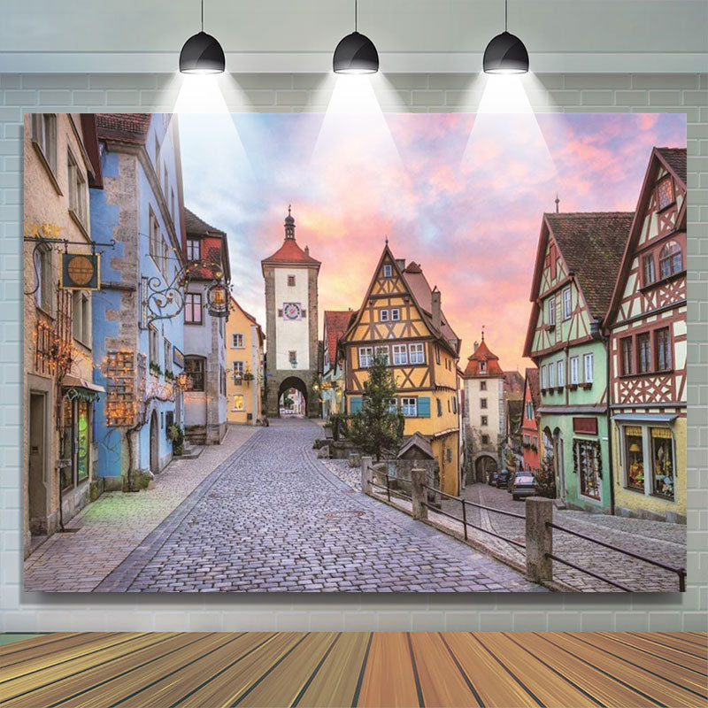 Lofaris Oktoberfest Bavarian Party German Town Street Holiday Backdrop