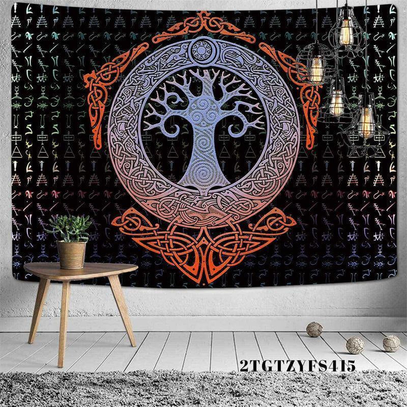 Lofaris Orange And Lavender Tree Divination Wall Tapestry