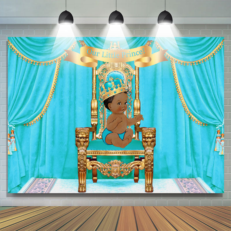 Lofaris Our Little Prince Bule Gorgeous Baby Shower Backdrop