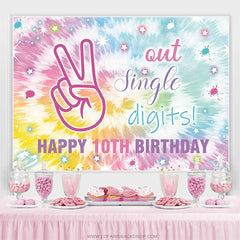 Lofaris Out Single Digits Graffiti Happy 10th Birthday Backdrop