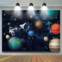 Lofaris Outer Space Rocket Astronaut Universe Birthday Backdrop