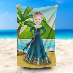 Lofaris Personalized Brave Merida Seaside Girl Beach Towel