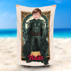 Lofaris Personalized Cool Standing Batman Beach Towel With Name