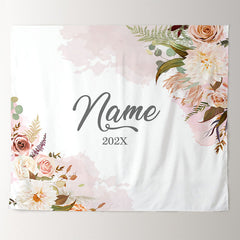 Lofaris Personalized Couples Name Fall Flower Wedding Backdrop