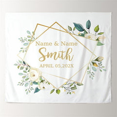 Lofaris Personalized Couples Name Flower Wedding Backdrop Banner