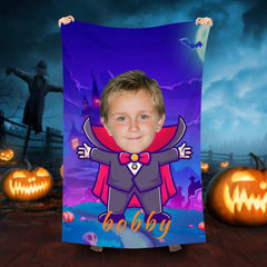 Lofaris Personalized Cute Vampire Boy Night Beach Towel