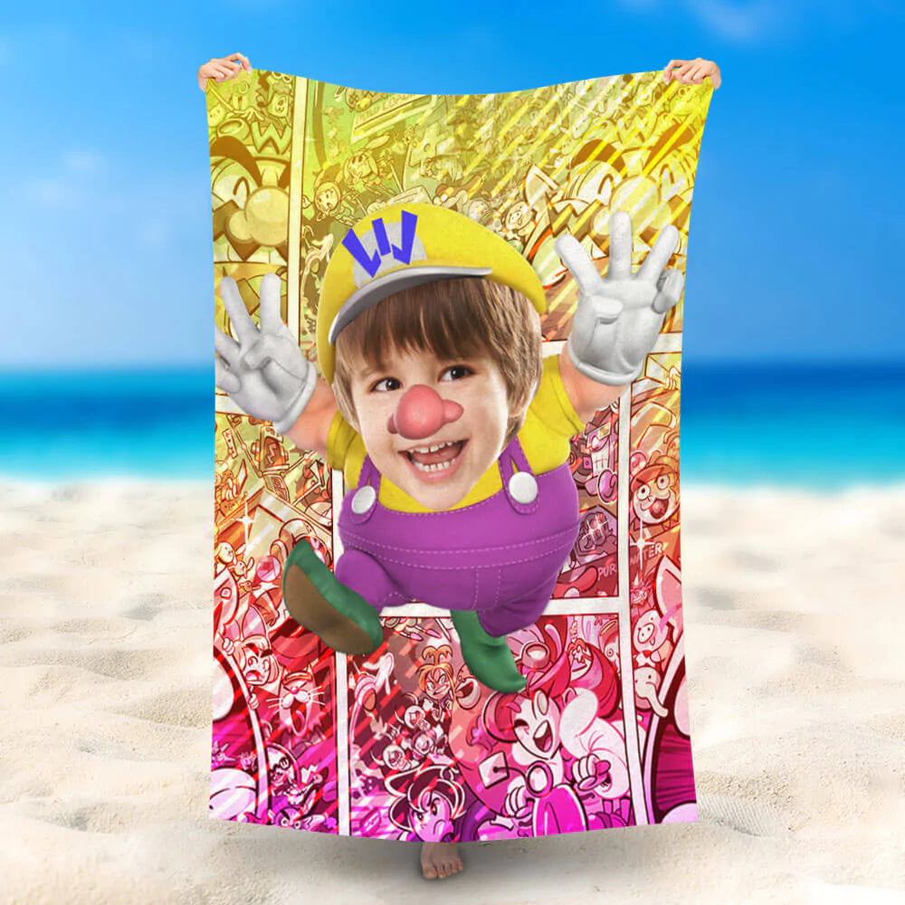 Lofaris Personalized Cute Wario Caricature Summer Beach Towel