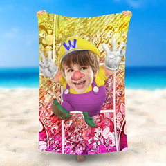 Lofaris Personalized Cute Wario Caricature Summer Beach Towel