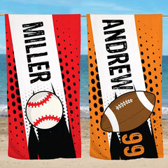 Lofaris Personalized Differ Ball Sports Cool Beach Towel