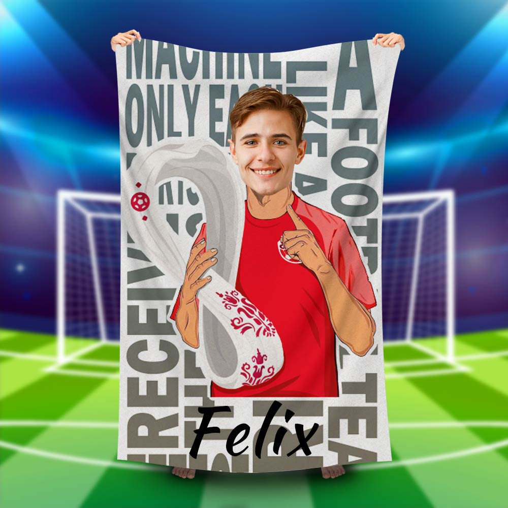 Lofaris Personalized Fifa Red T-Shirt Beach Towel With Photo