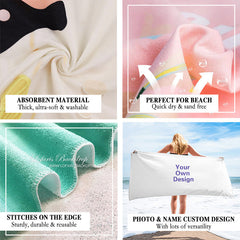 Lofaris Personalized Frozen Aisha Face Beach Towel With Photo