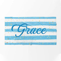 Lofaris Personalized Glitter Stripes Name Summer Beach Towel