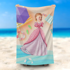 Lofaris Personalized Grace Sleeping Beauty Girl Beach Towel