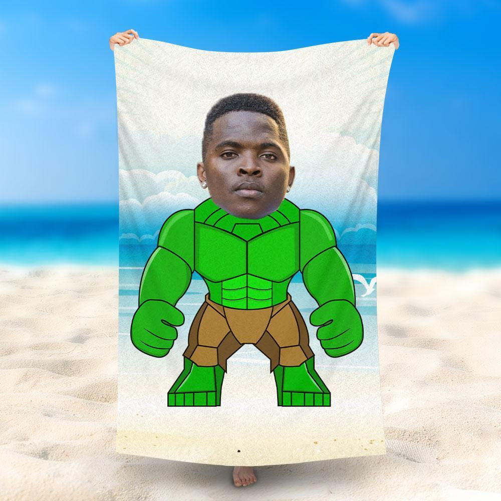 Lofaris Personalized Green Strong Hulk Beach Towel For Man