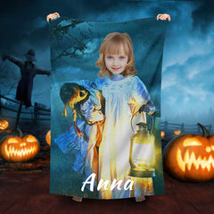 Lofaris Personalized Halloween Annabelle Girl Beach Towel