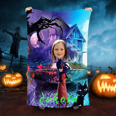 Lofaris Personalized Halloween Purple Beach Towel For Girl