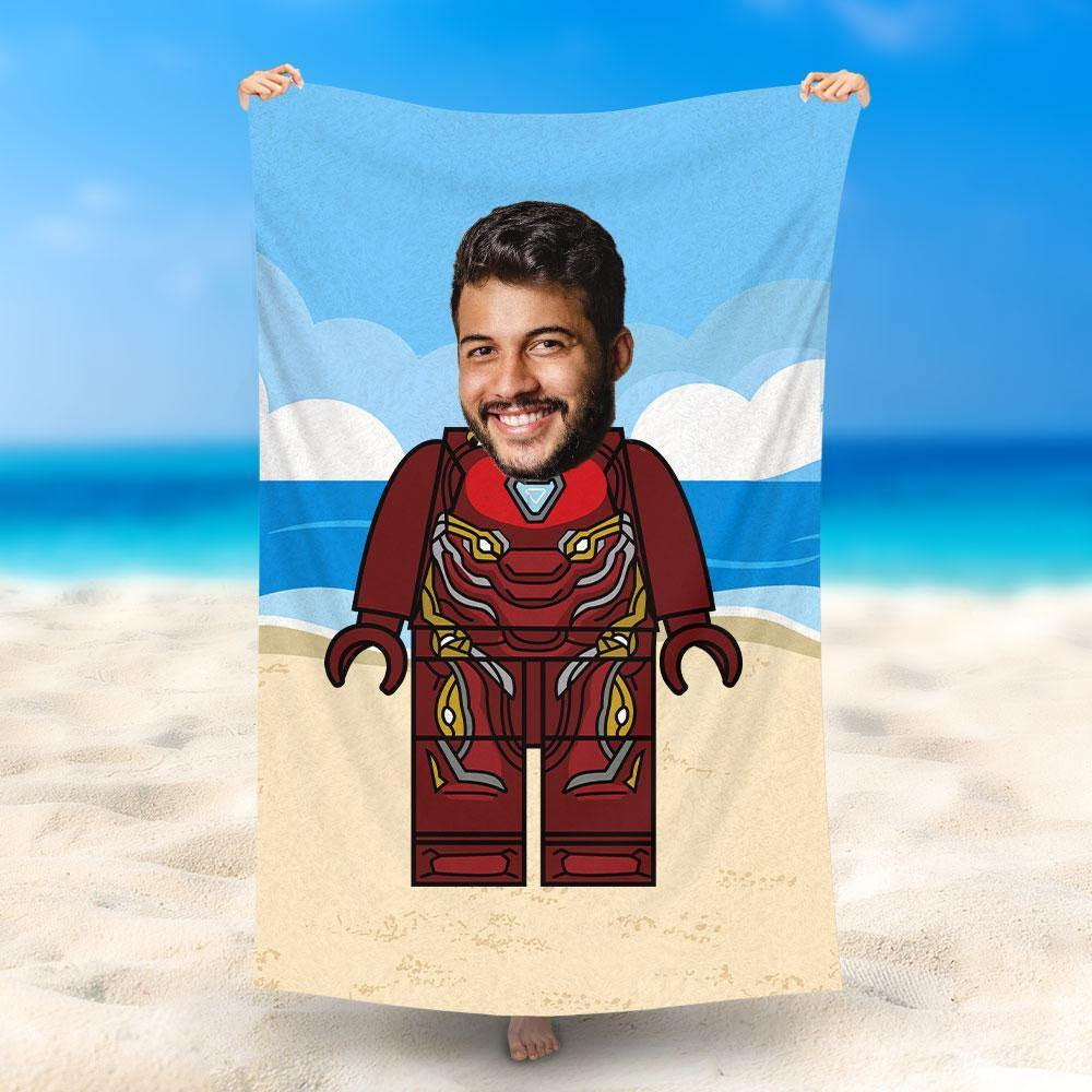 Lofaris Personalized Iron Man Seaside Cool Beach Towel