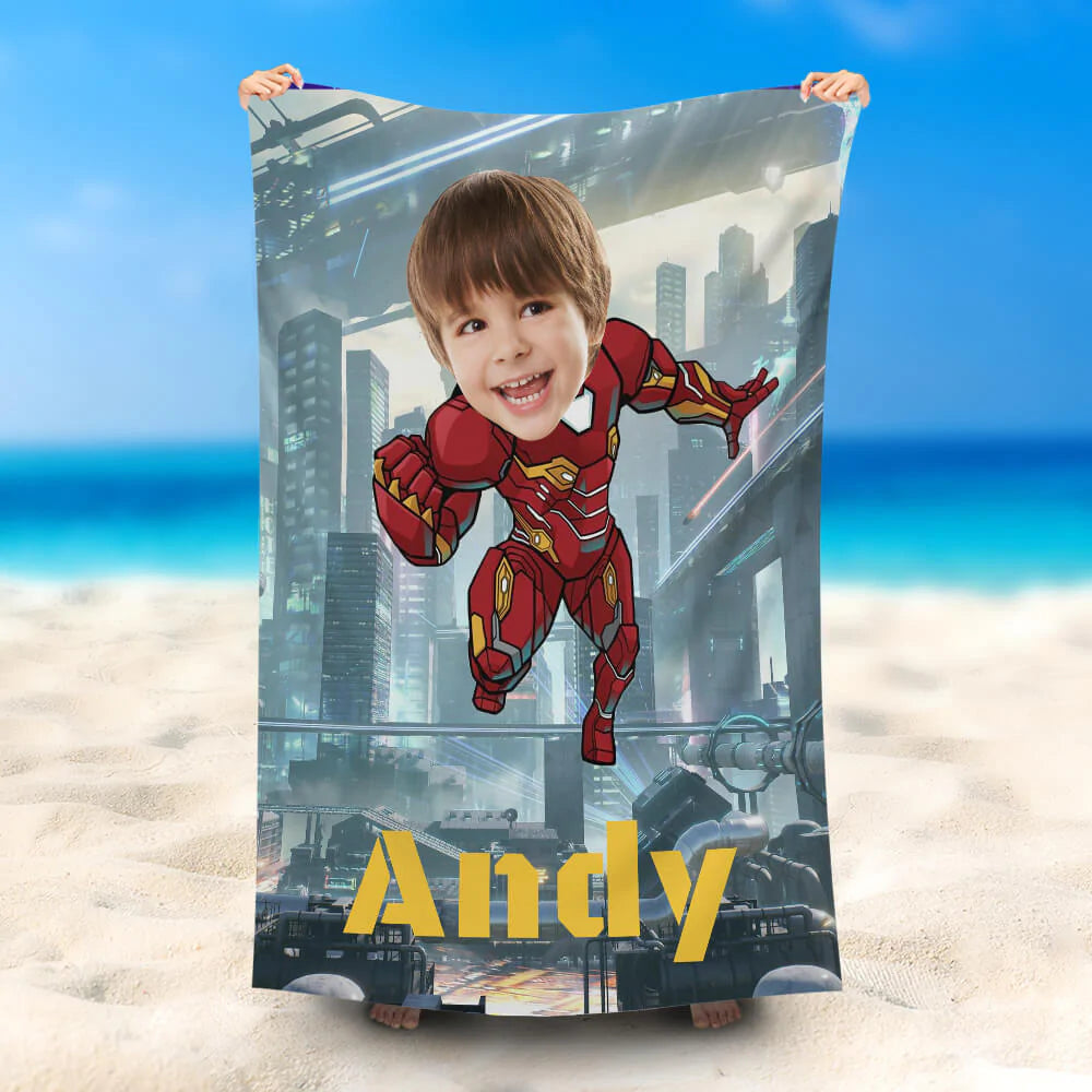 Lofaris Personalized Ironboy Beach Towel Best Gifts For Boy