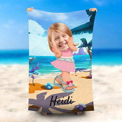 Lofaris Personalized Jessica Kerr Kindkid Hawaii Beach Towel