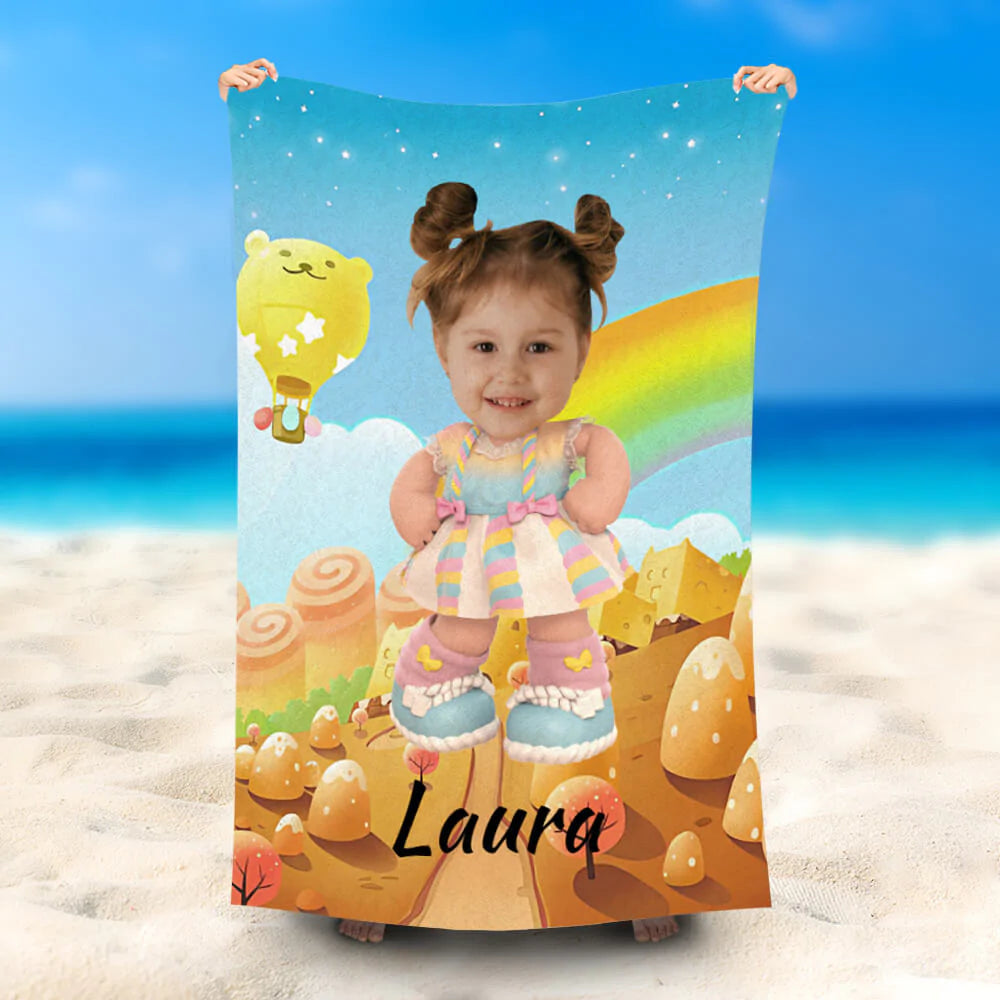 Lofaris Personalized Martha Melo Kindkidd Beach Towel With Face