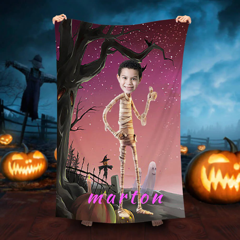 Lofaris Personalized Mummy Ghost Withered Tree Beach Towel