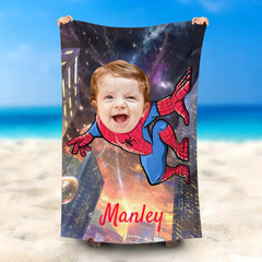 Lofaris Personalized Name Babyspider Star Sky Beach Towel