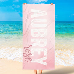 Lofaris Personalized Name Summertime Party Photo Beach Towel