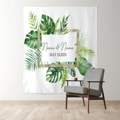 Lofaris Personalized Palm Leaves Wedding Backdrop