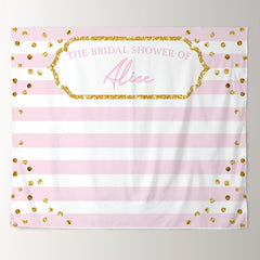 Lofaris Personalized Pink And White Stripe Bridal Shower Backdrop