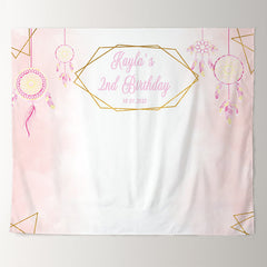 Lofaris Personalized Pink Dream Catcher Birthday Backdrop