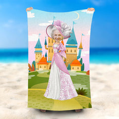 Lofaris Personalized Pink Duchess Castle Beach Towel For Woman