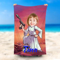 Lofaris Personalized Princess Leia Star Wars Summer Beach Towel