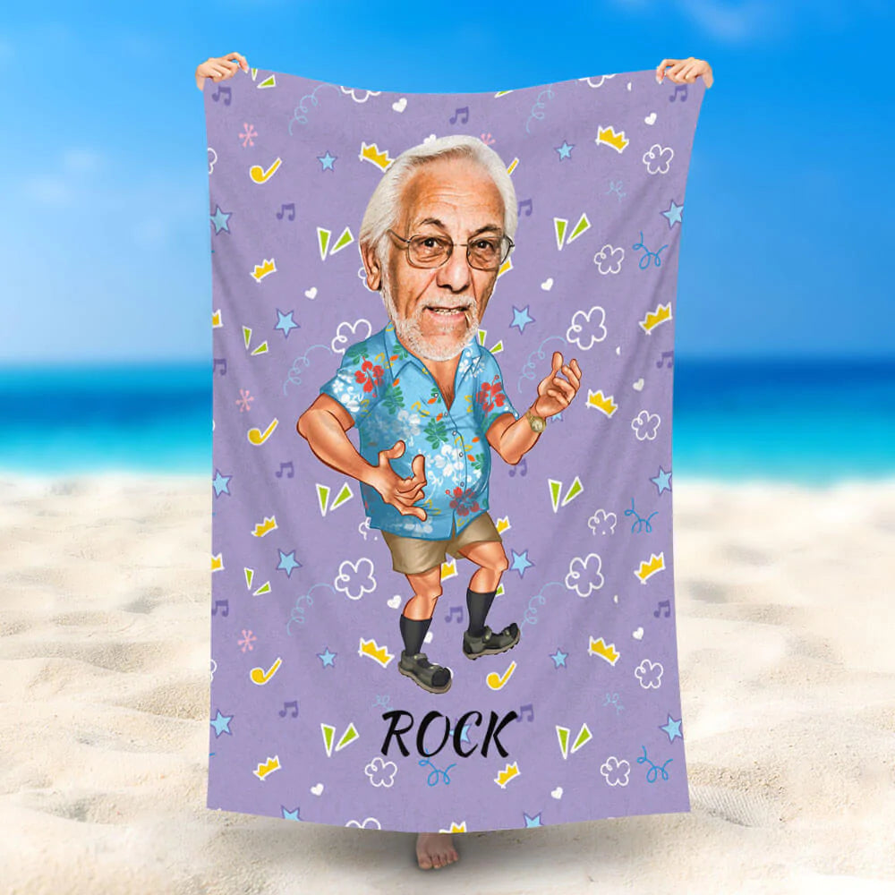 Lofaris Personalized Purple Hawaii Shirt Man Beach Towel