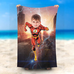 Lofaris Personalized Running Flashboy Morning City Beach Towel