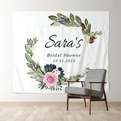 Lofaris Personalized Rustic Flower Geometric Wedding Backdrop