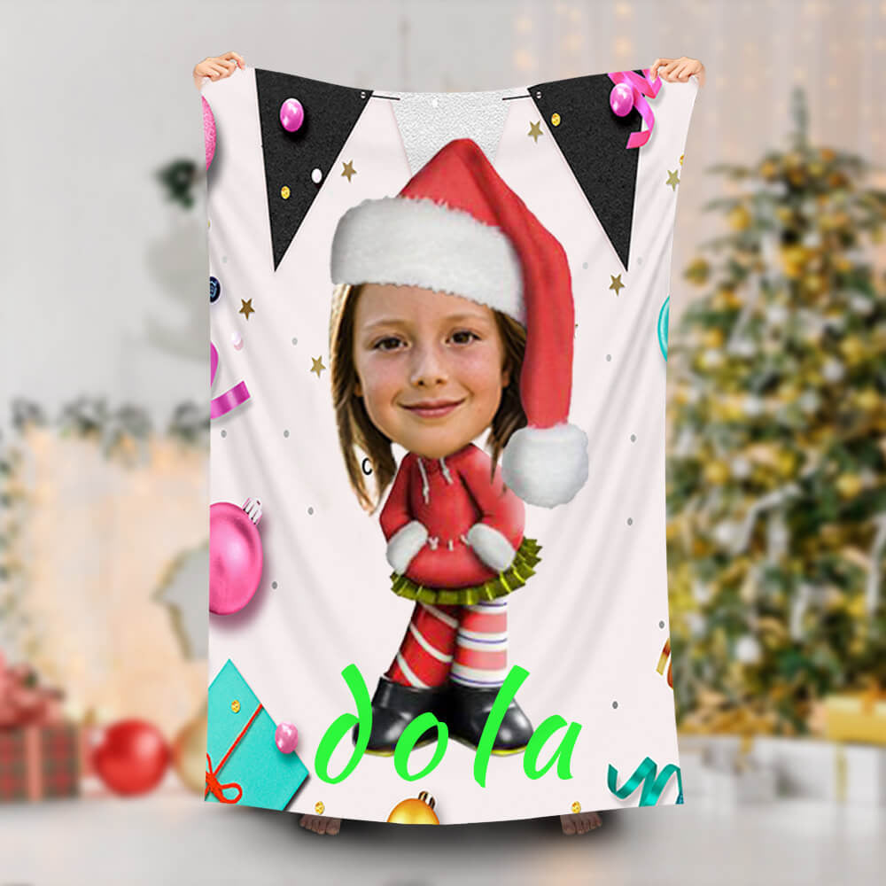 Lofaris Personalized Santa Vanellope Beach Towel With Photo