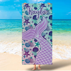 Lofaris Personalized Sea World Mermaid Beach Towel