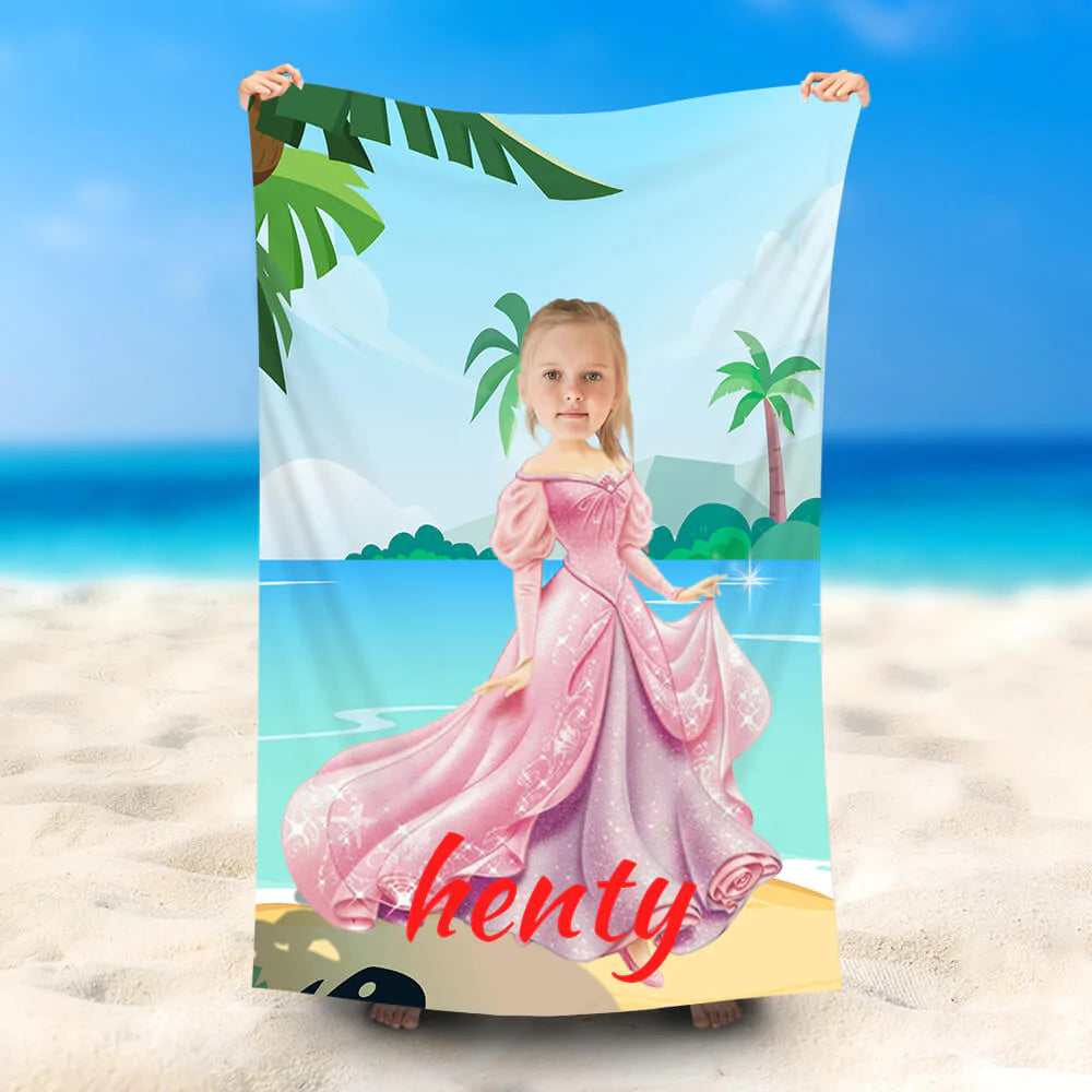 Lofaris Personalized Sleep Beauty Girl Summer Beach Towel