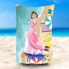 Lofaris Personalized Sleeping Beauty Girl Summer Beach Towel