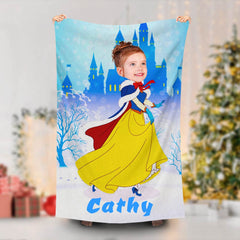 Lofaris Personalized Snowwhite Xmas Cloack Girl Beach Towel