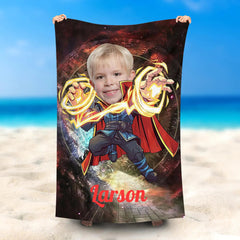 Lofaris Personalized Space Doctor Strange Beach Towel With Face