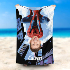 Lofaris Personalized Spiderboy Hang On Rope Beach Towel