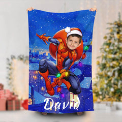 Lofaris Personalized Spiderman Christmas Night Beach Towel