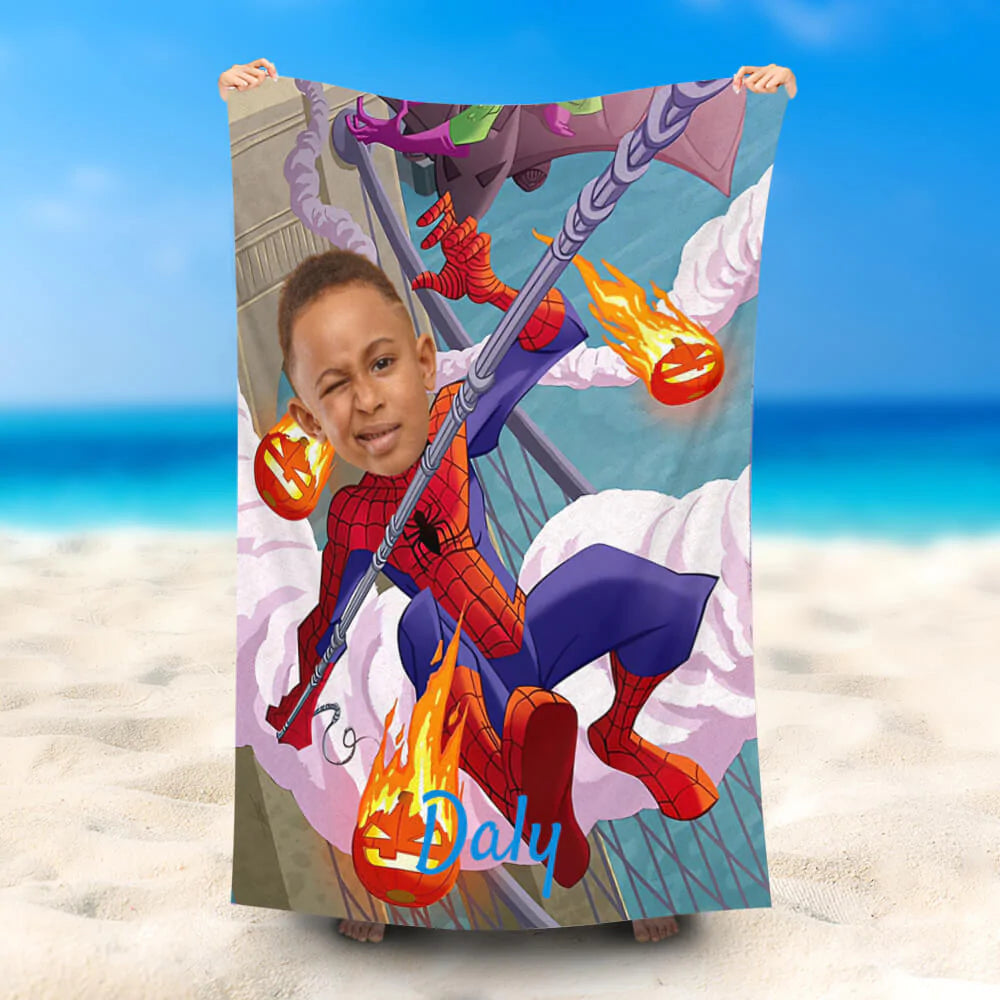 Lofaris Personalized Spiderman Green Goblin Summer Beach Towel