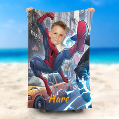 Lofaris Personalized Spiderman Tracking Enemy Summer Beach Towel